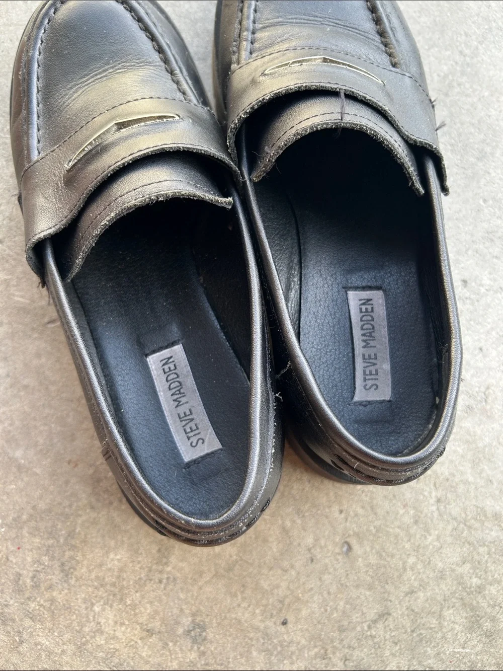 Steve Madden Black Penny Loafers